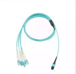 China OM3 8 Cores MPO to LC Duplex Fiber Patch Cord wholesale