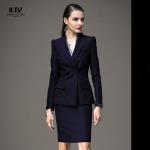 Autumn Dress Women's Fitted Business Suits with Hand Embroidery and Pure Pattern