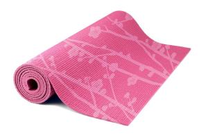 China silk-screen printing PVC yoga mat/pink cherry blossom yoga mat wholesale