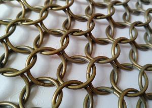 China Bronze Color Metal Ring Mesh 1.5x15mm As Space Partitions For Shopping Mall wholesale