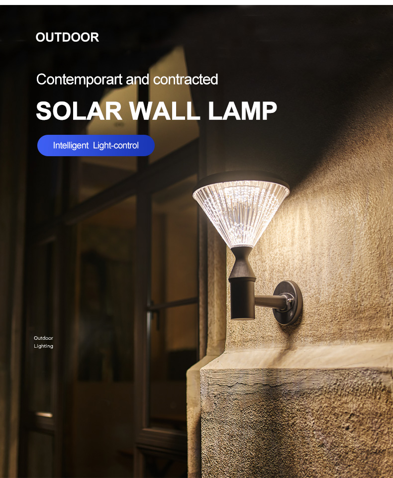 Die Cast Aluminum 20w Wall Mounted Solar Light outdooer wall lamp With 3.2v 8000mAh Battery