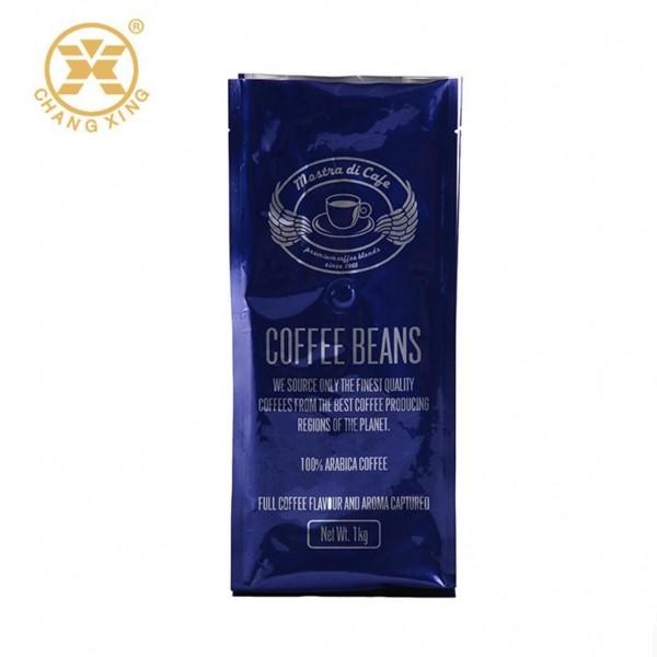 0.5kg Glossy Blue Coffee Bean Packaging Bags With Valve Vacuum Pack Bags For