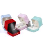 Customer's Logo Blue Octagonal Flannel Gold Buckle Jewelry Box for LED Jewelry