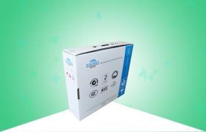 China Corrugated Paper Packaging Boxes , Plastic Handle Gift Box With Glossy Finish wholesale