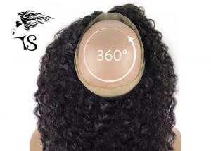 China Black Women Curly 360 Lace Frontal Wig , 100% Indian Remy 360 Swiss Lace Frontal on sale