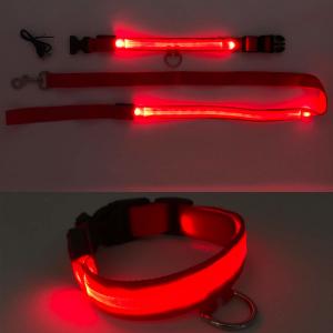 China 3 Modes Adjustable LED Dog Collar USB Rechargeable , Light Up Christmas Dog Collar on sale