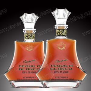China 750ML New Design Tequila Glass Bottle With Glass Lid wholesale