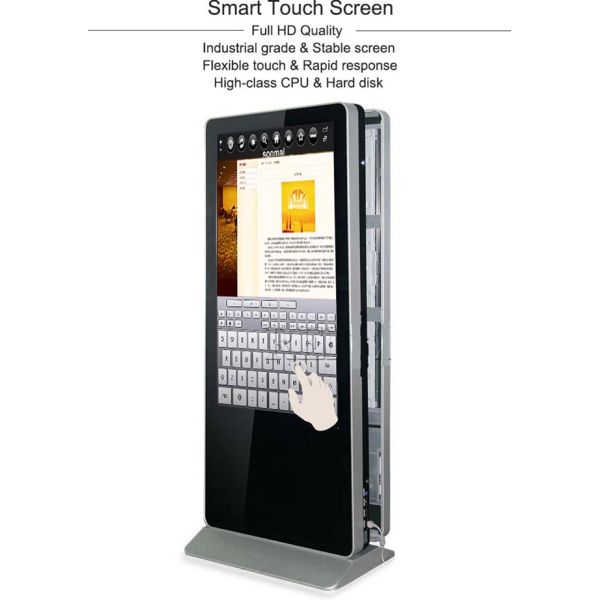 Interactive 55 Inch Touch Screen Kiosk , Double Side LCD Advertising Media Player