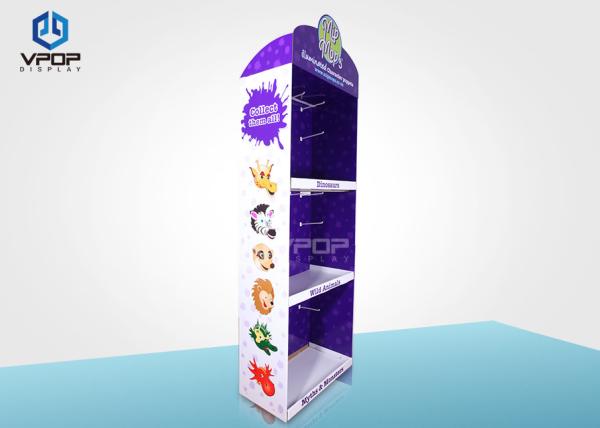 Eco - Friendly Cardboard Display Shelves , 3 Shelves Corrugated POP Floor
