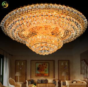 China JYLIGHTLING Crystal chandelier, living room lamp, modern and simple, elegant European style, golden round ceiling lamp, LED bedroom lamp, lighting wholesale