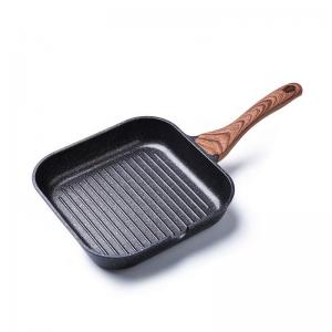China High Quality Gas Stove Griddle Aluminium Black Grill Pans Nonstick Steak Frying Pan For Cooking on sale