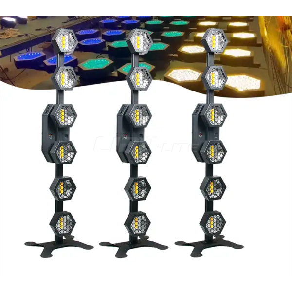 Hexaline Halogen Lamp 6pcs 100W Flash Strobe Light Blinder Backlight Pixel Control Disco Retro Stage Portman Light