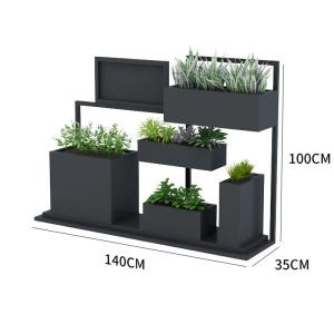 China Outdoor 3 tier black stackable tiered metal planter tower box wholesale