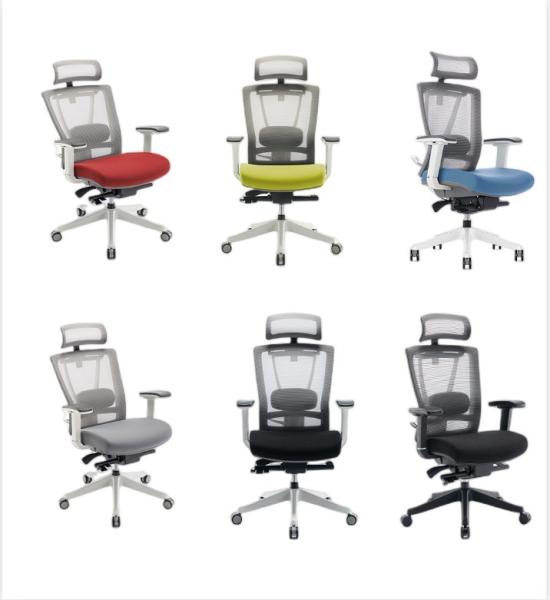 Modern Blue and Black Executive Swivel Office Task Chair for Ergonomic