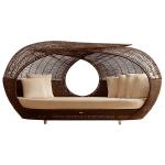 Modern all weather PE rattan daybed outdoor beach sunbed poolside sun lounger