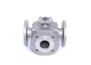 China PN16 PN25 PN40 3 Way WCB Flange End Ball Valve wholesale