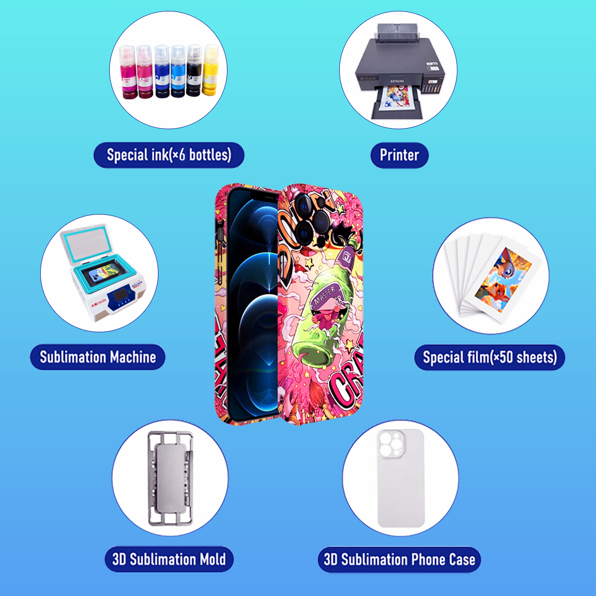 3D Sublimation Printing Machine with 120 by 210 Millimeter Working Chamber Size for Heat Transfer Printing Applications