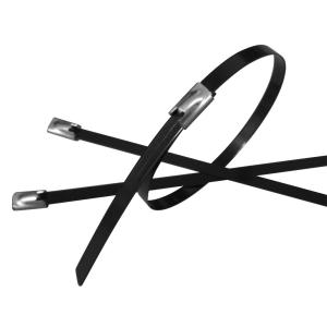 China 8 Inch Length Nylon Coated Stainless Steel Cable Ties For Communications Industry wholesale
