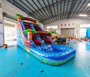 China Colorful 18OZ PVC Outdoor Inflatable Water Slides For Public wholesale