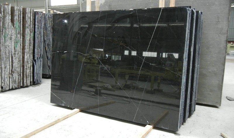 China Cheap black and white marble slab 2 cm natural stone slab