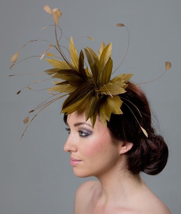 Goose Feather Hair Decoration Wire Accessory and Coque Flower Mount with Stripped Hackle