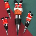 Custom Metal Wine Stoppers Silicone Rubber Christmas Wine Bottle Stopper