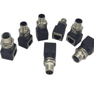 China Ethernet RJ45 Plug To M12 4 Core Male or Female Connector Adapter wholesale
