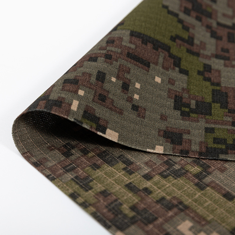Army Camouflage Fabric Material Polyester Cotton Blend Korean Granite Digital Tear Resistant