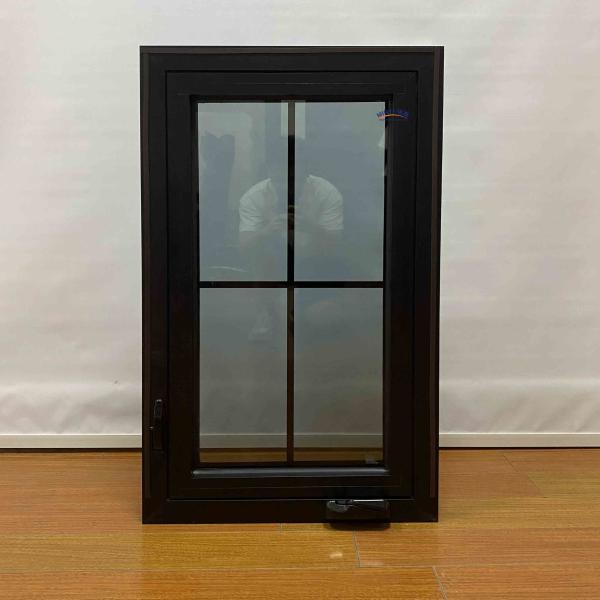 American Style Aluminum Casement Windows Crank Control Laminated Aluminum