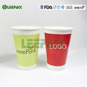 China Eco friendly Cold Paper Cups With Plastic Straw And Lid , Large Medium Small Size wholesale