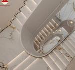 Glossy Anti Slip Artificial Stone Stairs Tiles for Indoor Straight Stair Modern