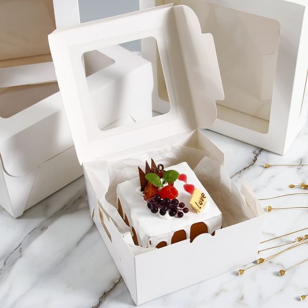 Cake Food Storage Cardboard Packaging Boxes CMYK/Pantone Printing Folders Type