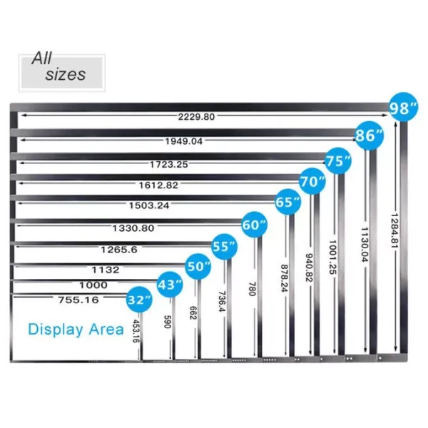 80W Android Black Interactive Whiteboards Display Wall Mounted 350cd/M2