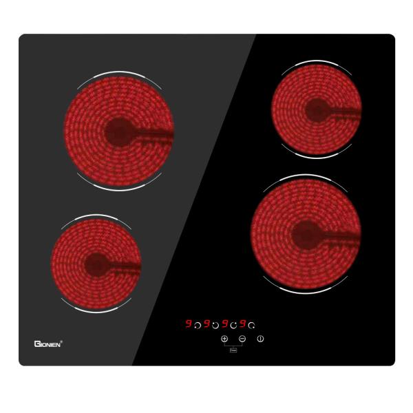 60cm Electric Ceramic Cooktop Burner Built In Black Glass Cooker With 4 Cooking