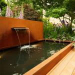 Landscape Pond Wall Corten Steel Water Feature Corten Water Blade