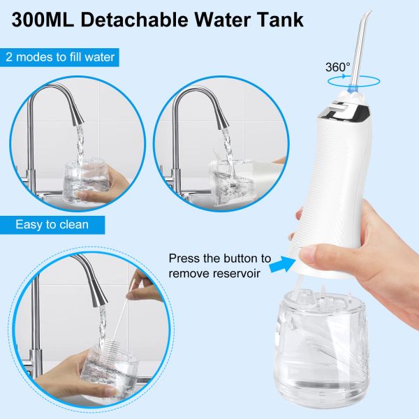 CE UKCA Approved Cordless Water Flosser With 5 Work Modes Water Pick