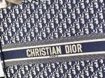 Dior Oblique Embroidery Canvas Navy Blue Branded Shoulder Bag Christian Book
