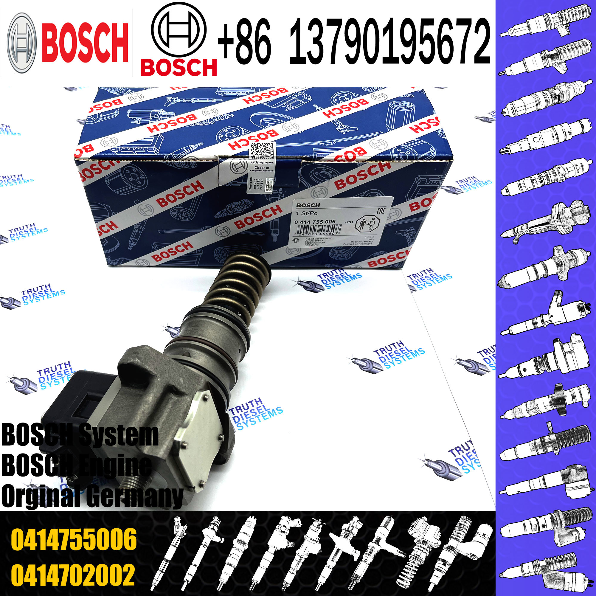 Diesel Common Rail Fuel Injection Unit Pump 0414755002 0414755003 0414755006