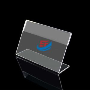 China Easy Insert Slanted L-Shape Clear Acrylic Nameplate Display Holder wholesale