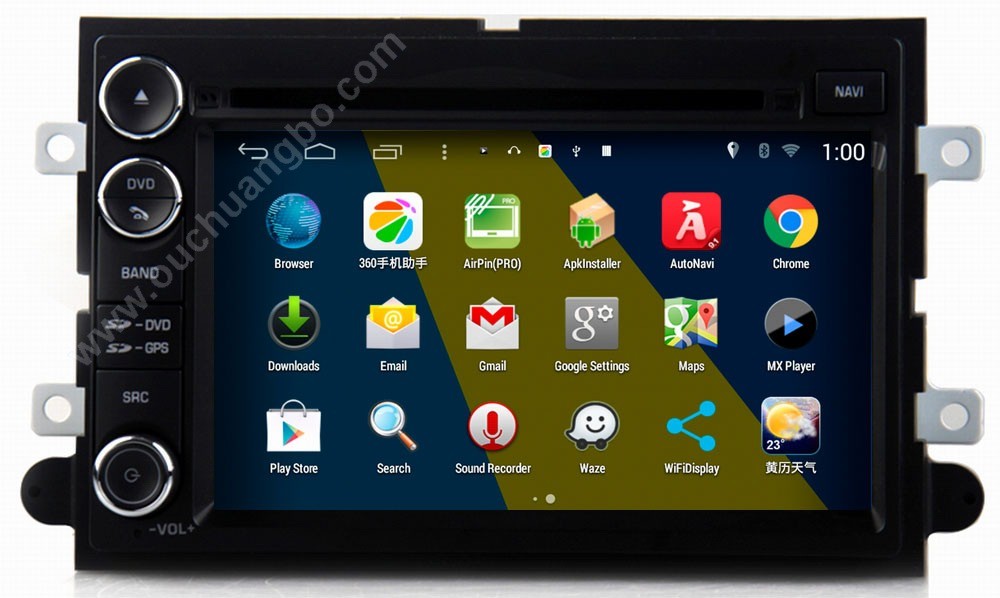 Ouchuangbo audio dvd stereo navi multimedia Ford Explorer 2006-2010 with aux BT miror link android 4.4 OS