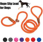 Slip Braided Rope Heavy Duty Dog Leash No Pull Training Lead Nylon Material