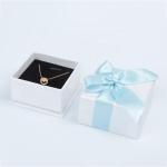 Paper Ring Necklace Crystal Jewelry Box Package White Color Customized