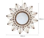 Natural Handmade Decorative Wall Rattan Mirror Modern Luxury home decorations