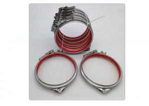 China Handle Spiral Quick Release Duct Hose Clamp Red Seal Ring Stainless Steel 304 / 316 wholesale