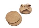 Imega Glass Round Drink Coasters Velvet Leather Tea Coaster