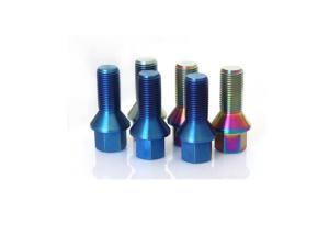 China Burnt Color Blue Bmw Titanium Lug Bolts Hex Head Flange Bolt Ti Fasteners wholesale