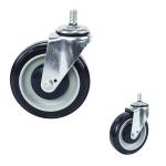 100mm diameter 1/2-13x4/5 threaded stem dark blue ball bearing pu shopping