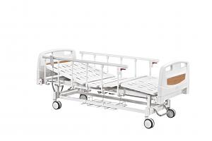 China Two Crank Manual Care Bed PP Head Board Central Control Wheel Manual Hospital Bed wholesale