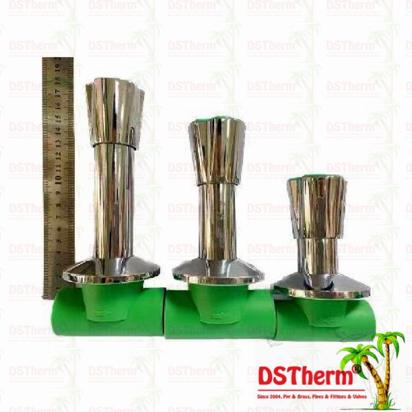 Longer Handle PPR Stop Valve Concealed Plastic Plumbing Stop Valve PN25