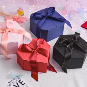 China Custom Packaging Box Luxury Wedding  Gift Box  Heart Shape Cardboard Gift Box With Ribbon on sale
